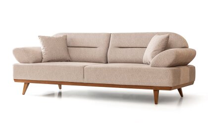 Medusa Home Mobilya - Jewel Bej Üçlü Koltuk