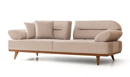 Medusa Home Mobilya - Jewel Bej Üçlü Koltuk