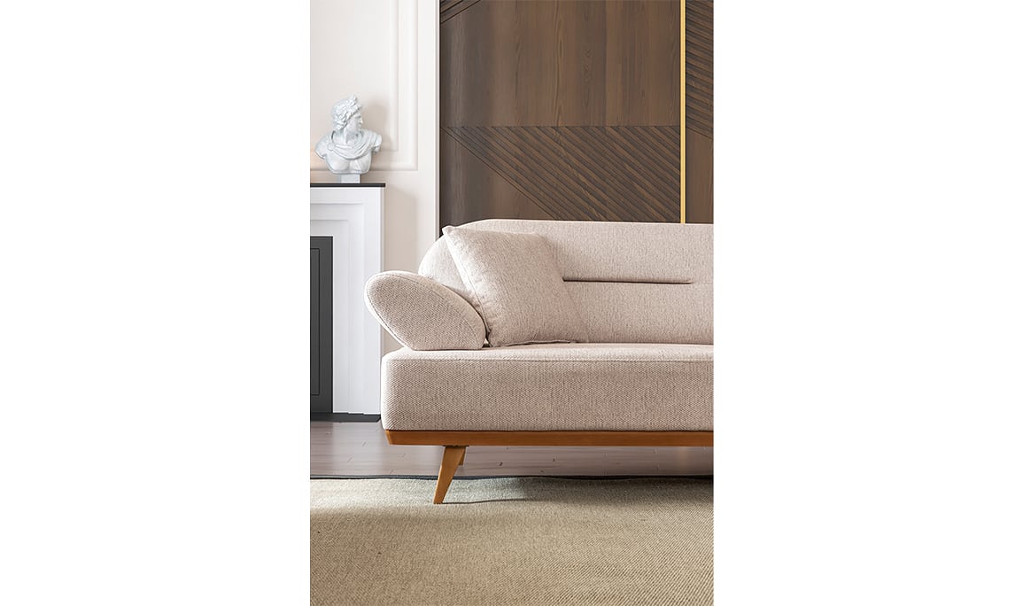 Medusa Home Mobilya - Jewel Bej Üçlü Koltuk