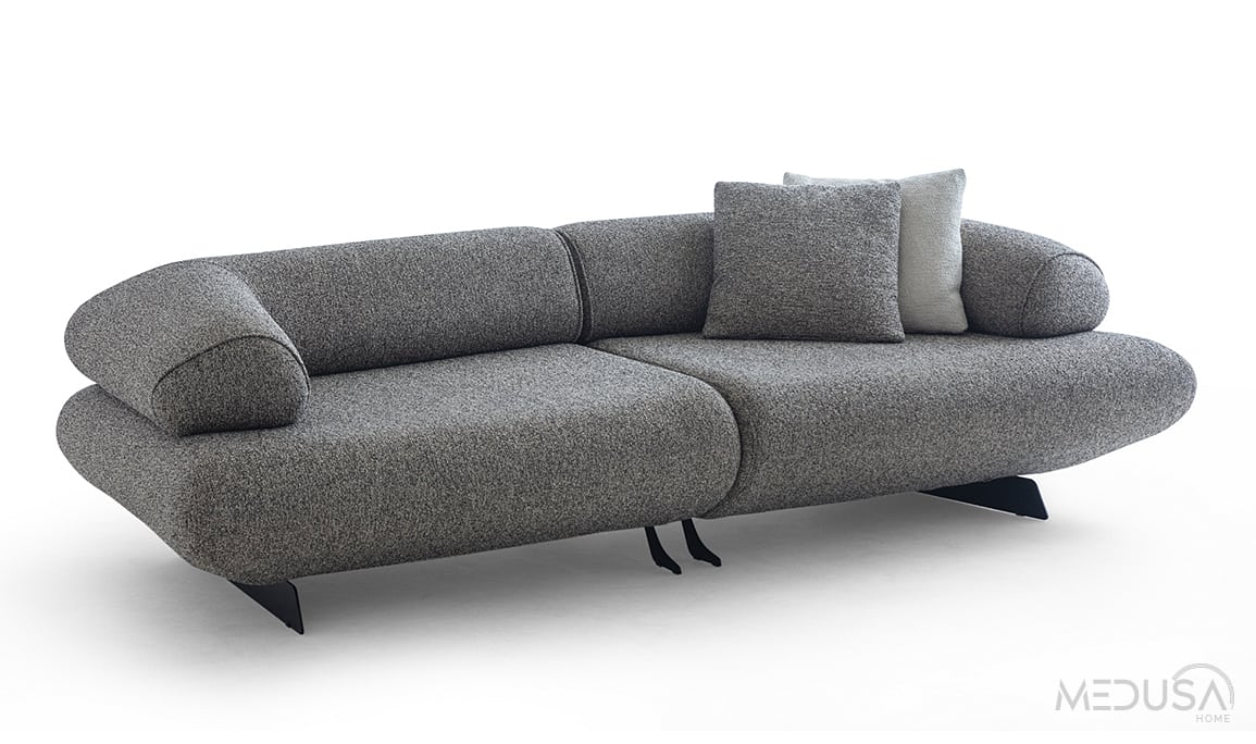 Medusa Home Mobilya - Joven Antrasit Üçlü Koltuk