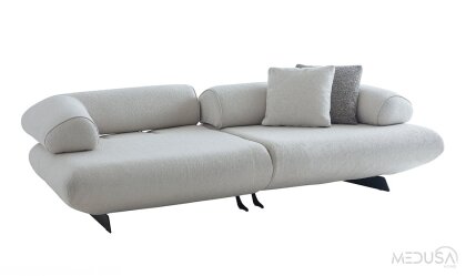 Medusa Home Mobilya - Joven Beyaz Üçlü Koltuk