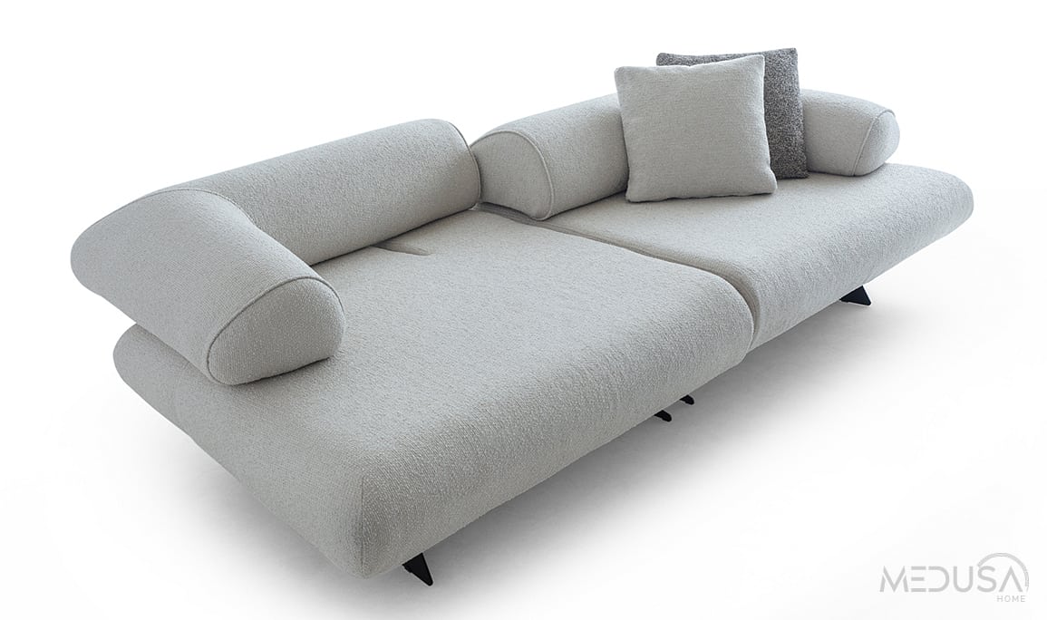 Medusa Home Mobilya - Joven Beyaz Üçlü Koltuk