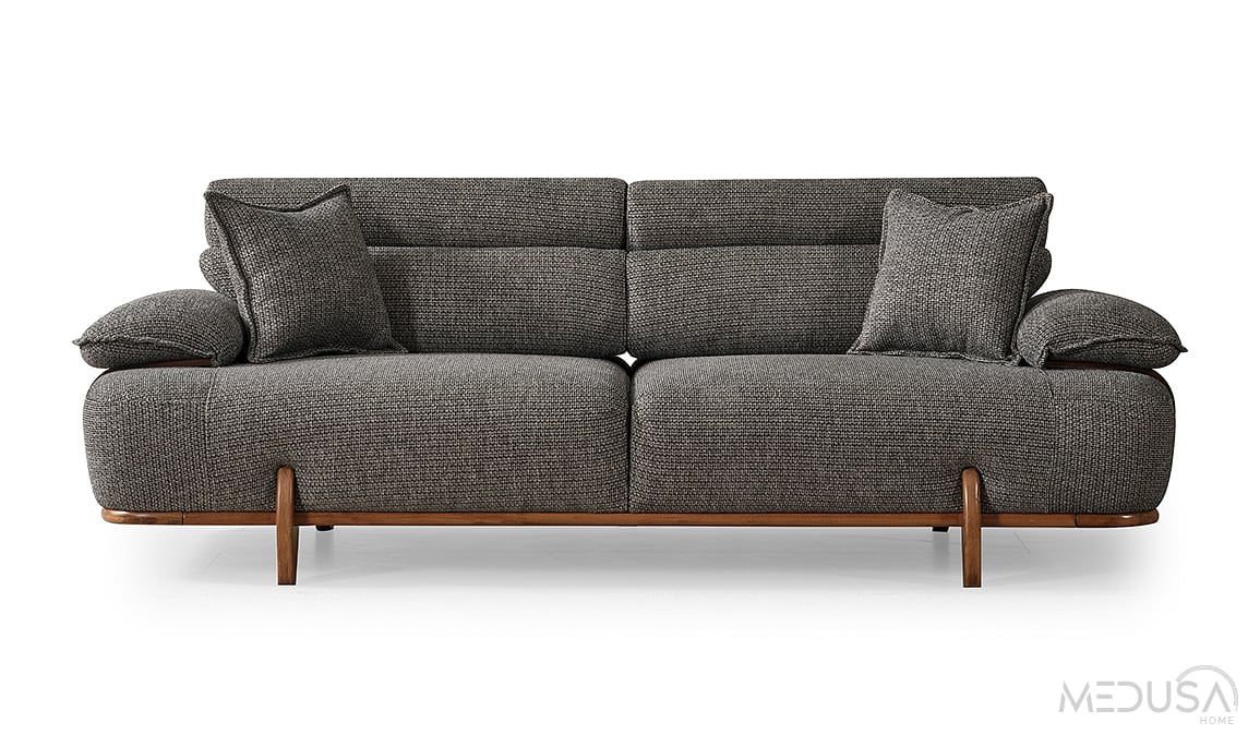 Medusa Home Mobilya - Joyage Antrasit Üçlü Koltuk