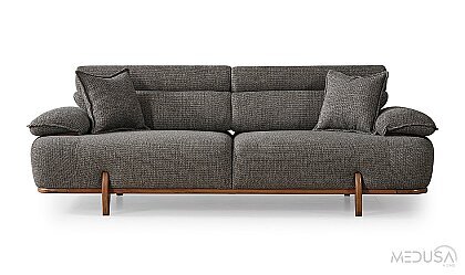 Medusa Home Mobilya - Joyage Antrasit Üçlü Koltuk