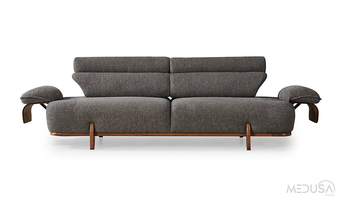Medusa Home Mobilya - Joyage Antrasit Üçlü Koltuk