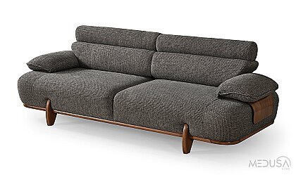 Medusa Home Mobilya - Joyage Antrasit Üçlü Koltuk