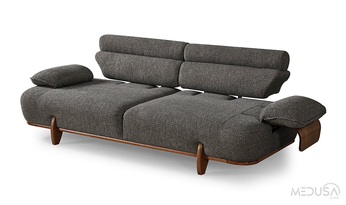 Medusa Home Mobilya - Joyage Antrasit Üçlü Koltuk