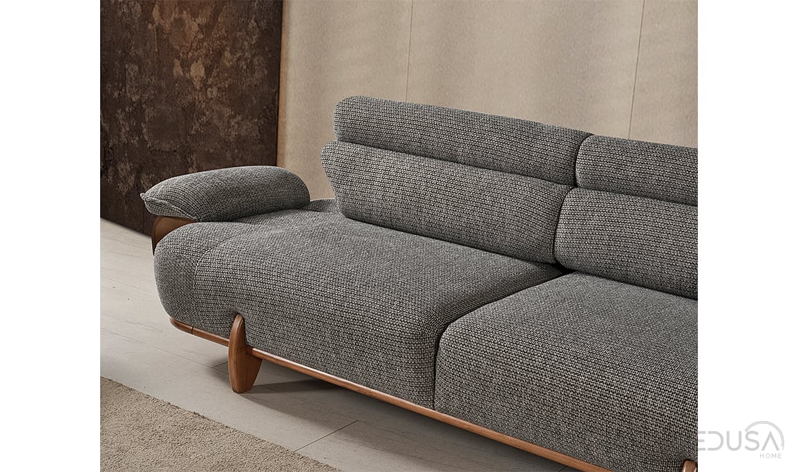 Medusa Home Mobilya - Joyage Antrasit Üçlü Koltuk