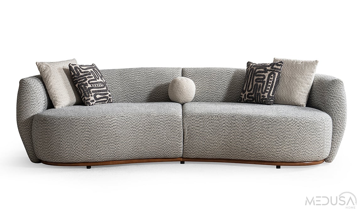 Medusa Home Mobilya - Juno Açık Gri Dörtlü Koltuk