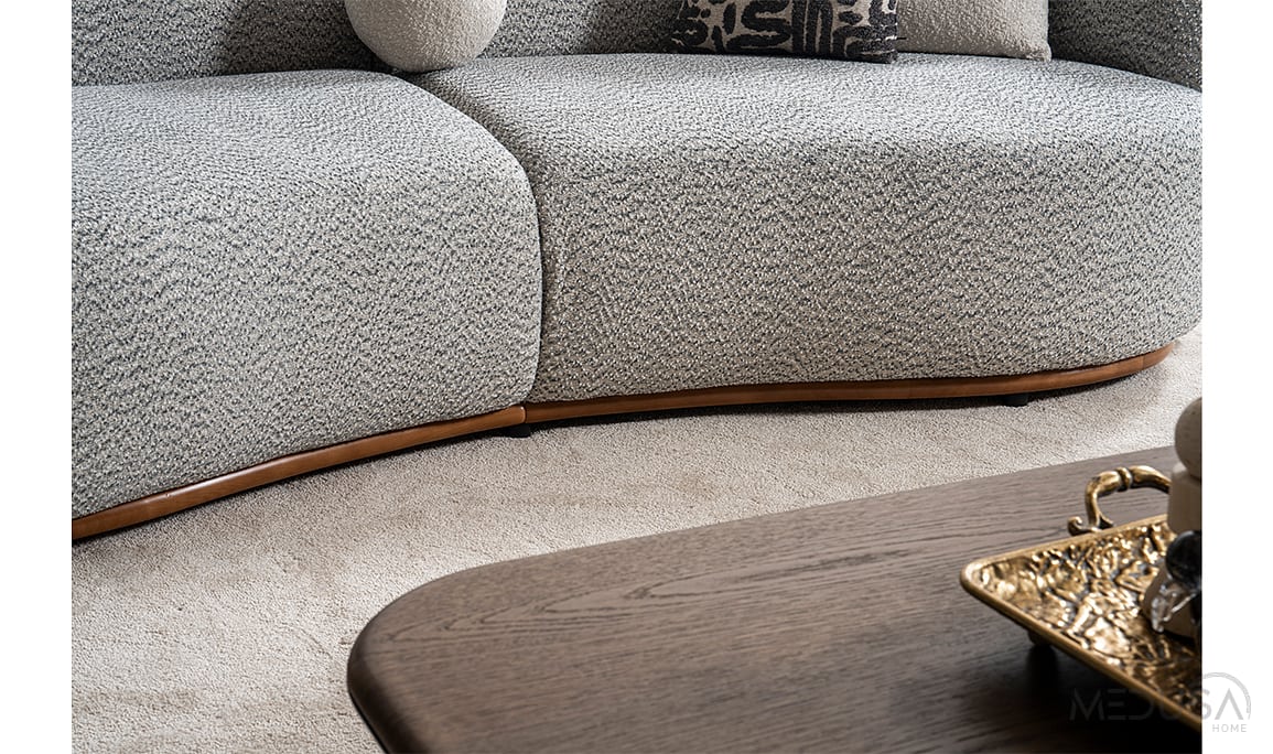 Medusa Home Mobilya - Juno Açık Gri Dörtlü Koltuk