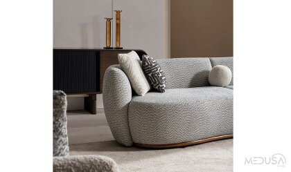 Medusa Home Mobilya - Juno Açık Gri Dörtlü Koltuk