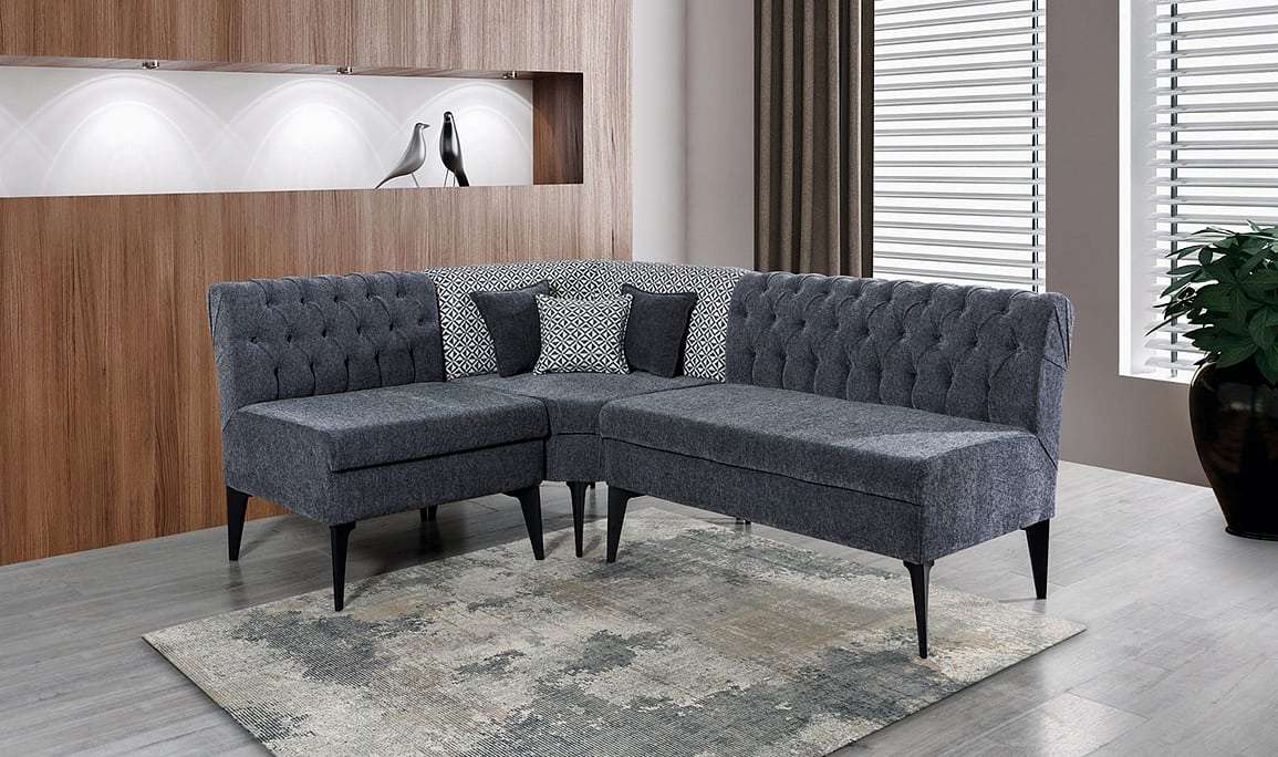 Medusa Home Mobilya - Katar Antrasit Mutfak Köşe Takımı