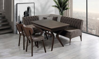 Medusa Home - Katar Kahverengi Mutfak Köşe Takımı