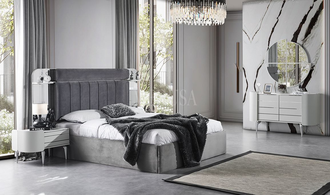Medusa Home Mobilya - Kayra Sis Grisi Yatak Odası