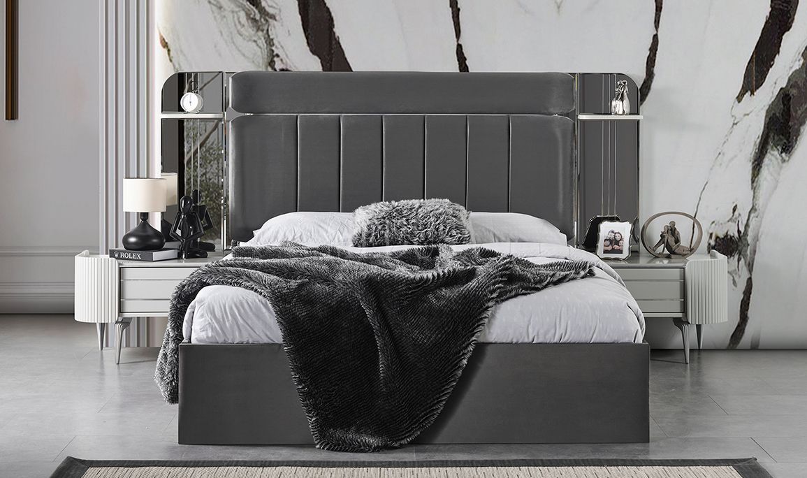 Medusa Home Mobilya - Kayra Sis Grisi Yatak Odası