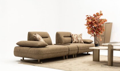 Medusa Home Mobilya - Kays Kahverengi Sehpalı Üçlü Koltuk
