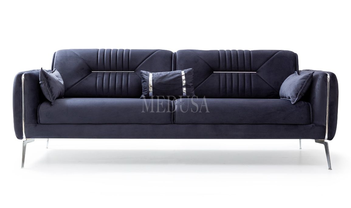 Medusa Home Mobilya - Kelebek Silver Üçlü Koltuk Antrasit