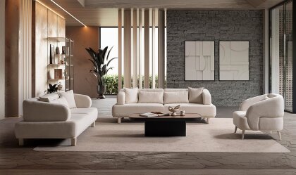 Medusa Home Mobilya - Keops Krem Koltuk Takımı