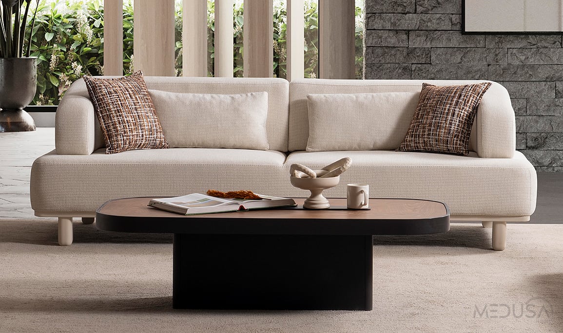 Medusa Home Mobilya - Keops Krem Koltuk Takımı