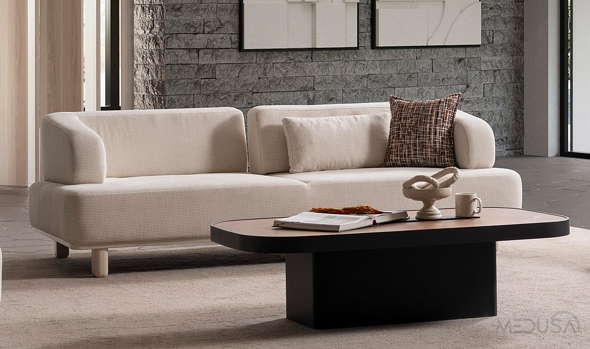 Medusa Home Mobilya - Keops Krem Koltuk Takımı