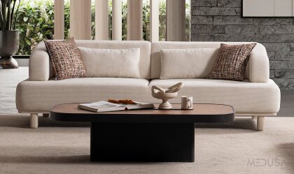 Medusa Home - Keops Krem Üçlü Koltuk Medusa Home - Keops Krem Üçlü Koltuk