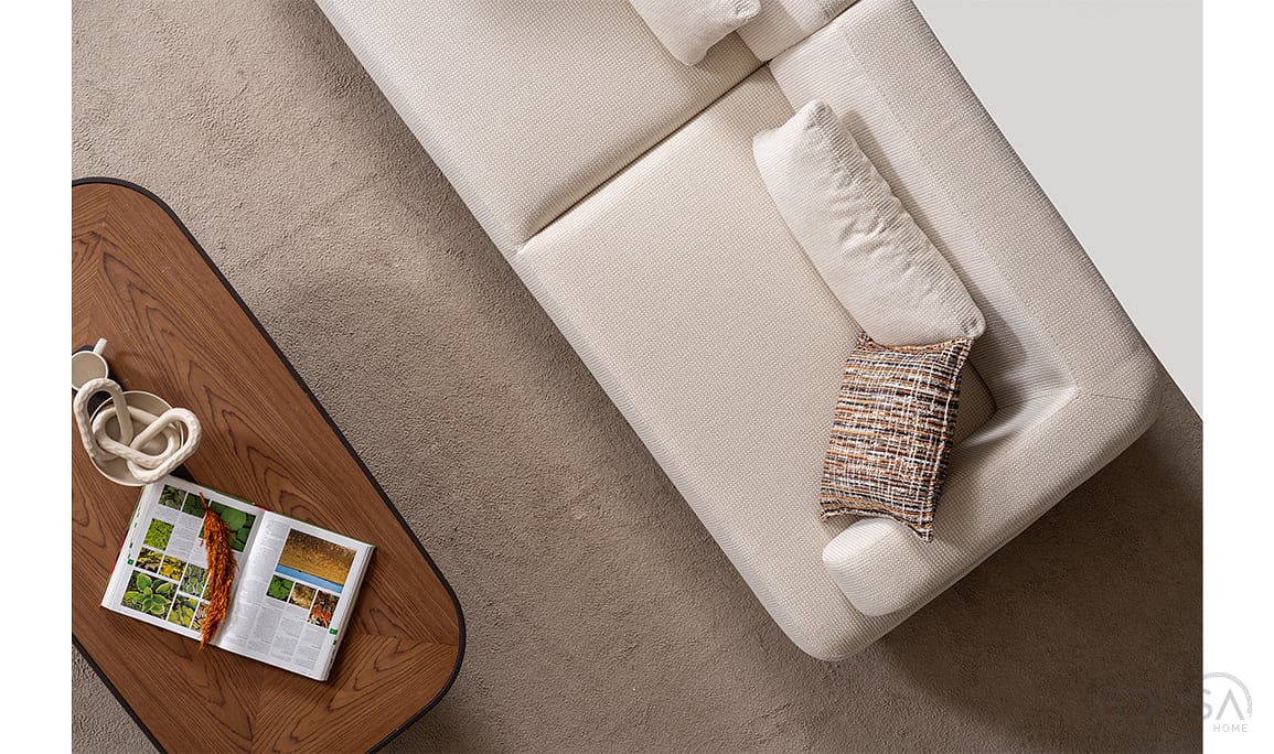 Medusa Home Mobilya - Keops Krem Üçlü Koltuk