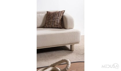 Medusa Home Mobilya - Keops Krem Üçlü Koltuk