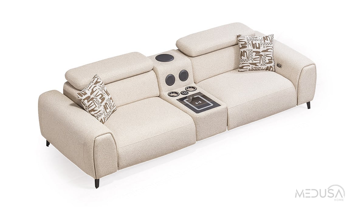 Medusa Home Mobilya - Kristal Ses Sistemli ve Motorlu Dörtlü Koltuk