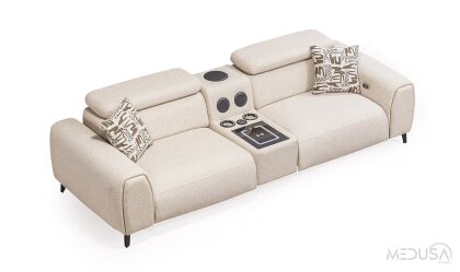 Medusa Home Mobilya - Kristal Ses Sistemli ve Motorlu Dörtlü Koltuk