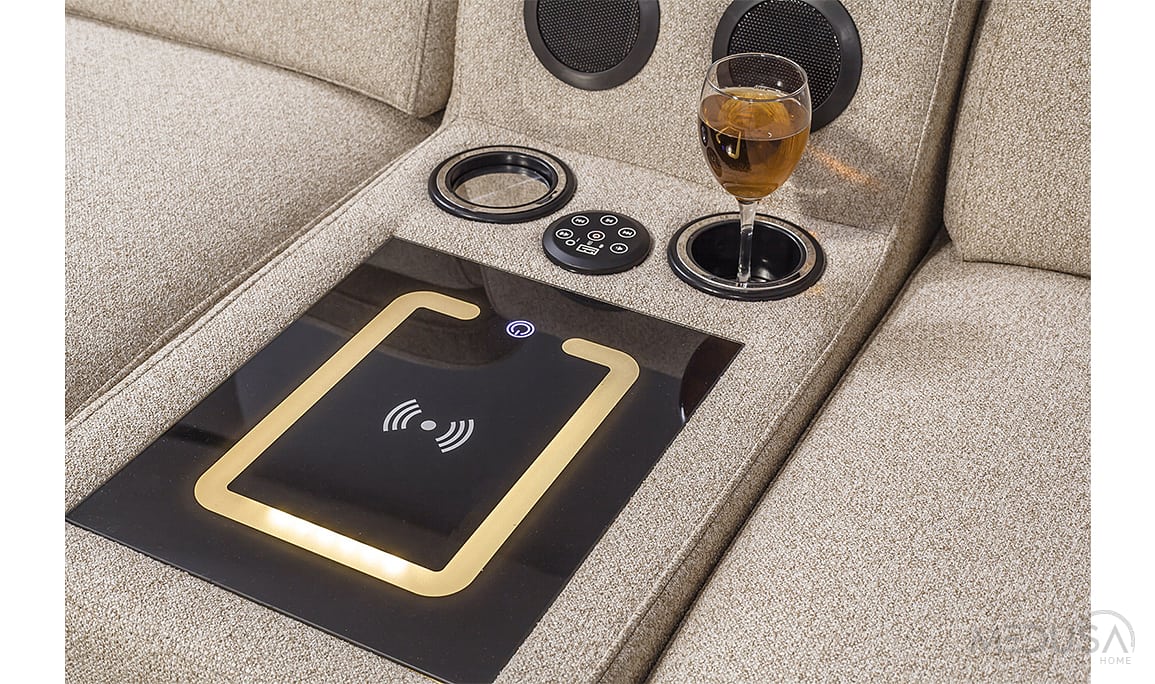 Medusa Home Mobilya - Kristal Ses Sistemli ve Motorlu Dörtlü Koltuk