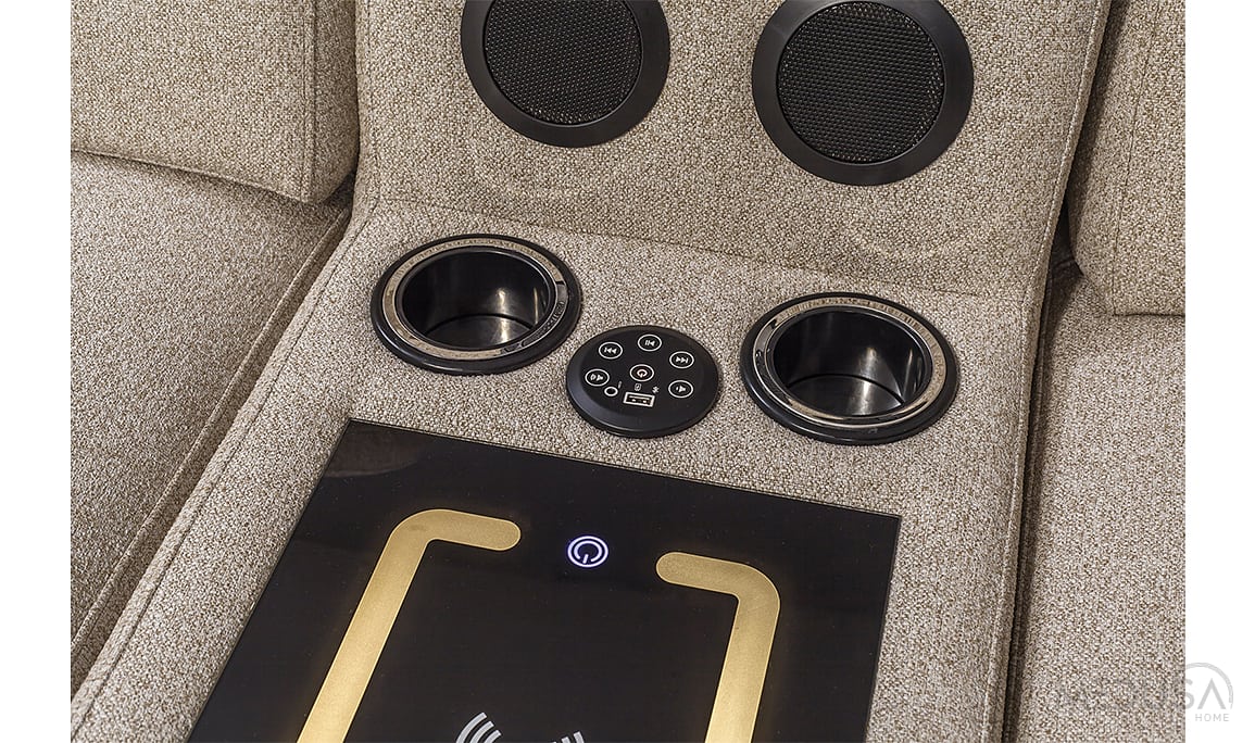 Medusa Home Mobilya - Kristal Ses Sistemli ve Motorlu Dörtlü Koltuk