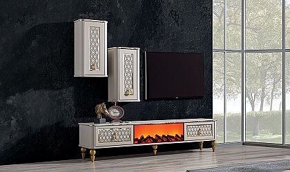 Medusa Home Mobilya - Kristal Şömineli Tv Ünitesi