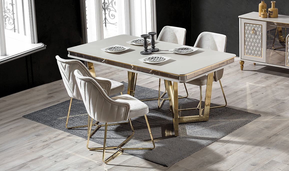 Medusa Home Mobilya - Kristal Yemek Masası
