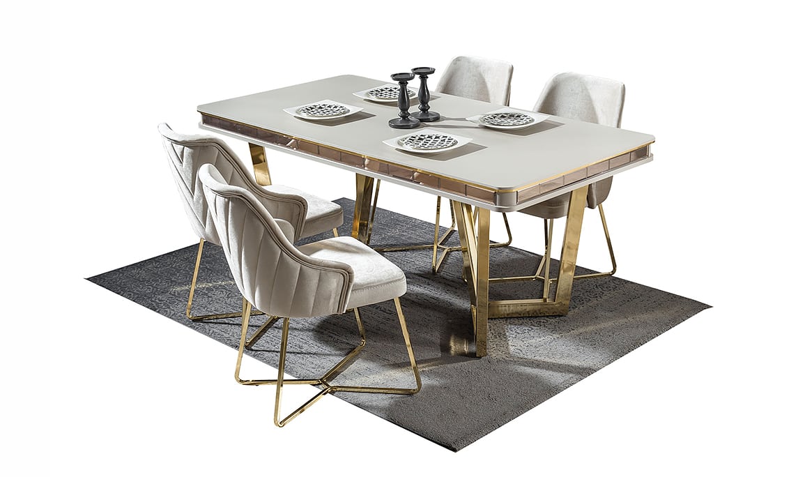 Medusa Home Mobilya - Kristal Yemek Masası