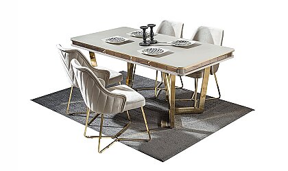 Medusa Home Mobilya - Kristal Yemek Masası