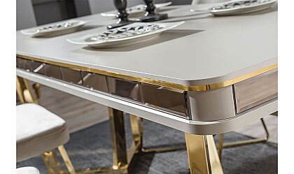 Medusa Home Mobilya - Kristal Yemek Masası