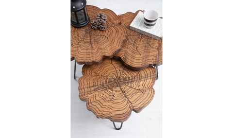 Medusa Home Mobilya - Kütük Walnut Zigon Sehpa