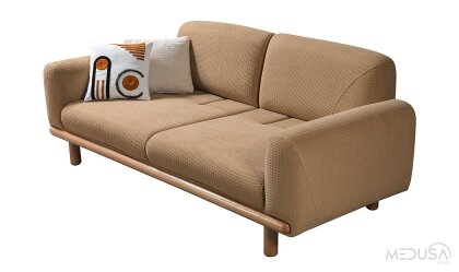 Medusa Home Mobilya - Lagos Bohem Kahve Üçlü Koltuk