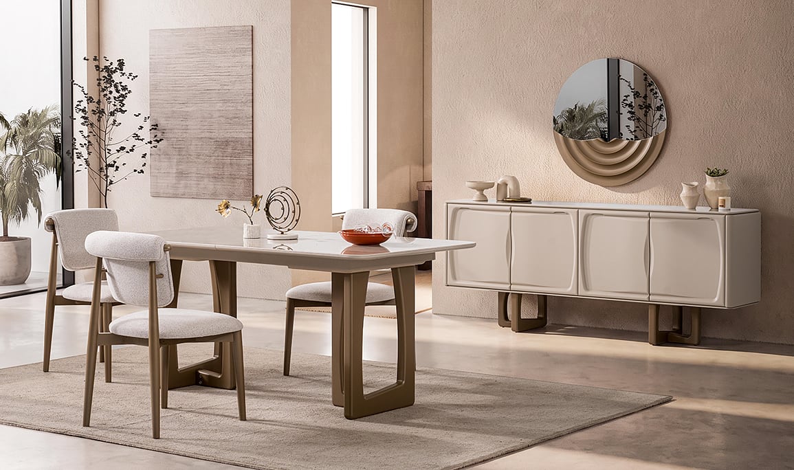 Medusa Home Mobilya - Lana Seramik Yemek Odası
