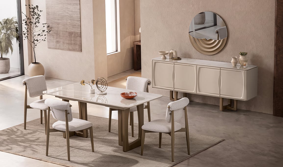Medusa Home Mobilya - Lana Seramik Yemek Odası