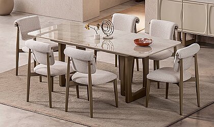 Medusa Home Mobilya - Lana Seramik Yemek Odası