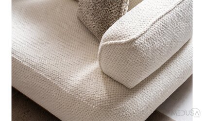 Medusa Home Mobilya - Latte Beyaz Üçlü Koltuk