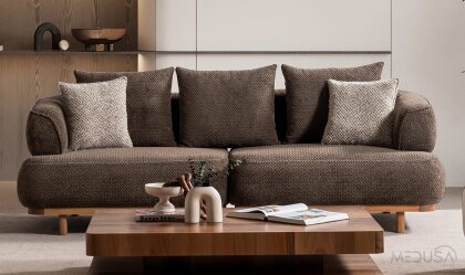 Medusa Home - Latte Kahve Üçlü Koltuk Medusa Home - Latte Kahve Üçlü Koltuk