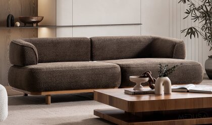 Medusa Home Mobilya - Latte Kahve Üçlü Koltuk