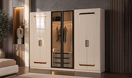 Latte Luxury 6 Kapaklı Gardırop