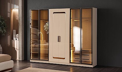  - Latte Luxury 6 Kapaklı Gardırop V2