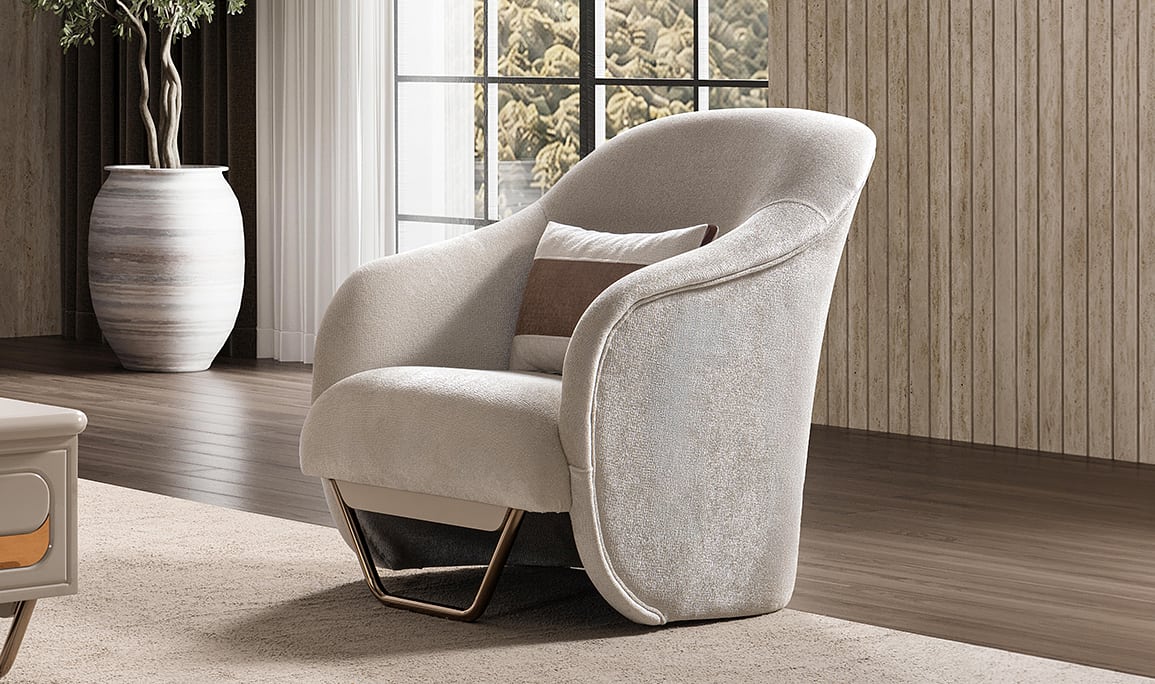 Medusa Home Mobilya - Latte Luxury Berjer