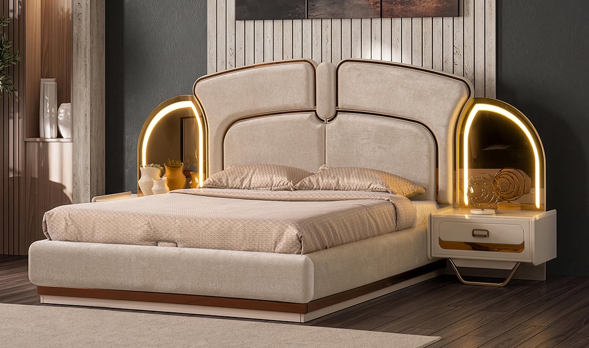 Medusa Home Mobilya - Latte Luxury Karyola