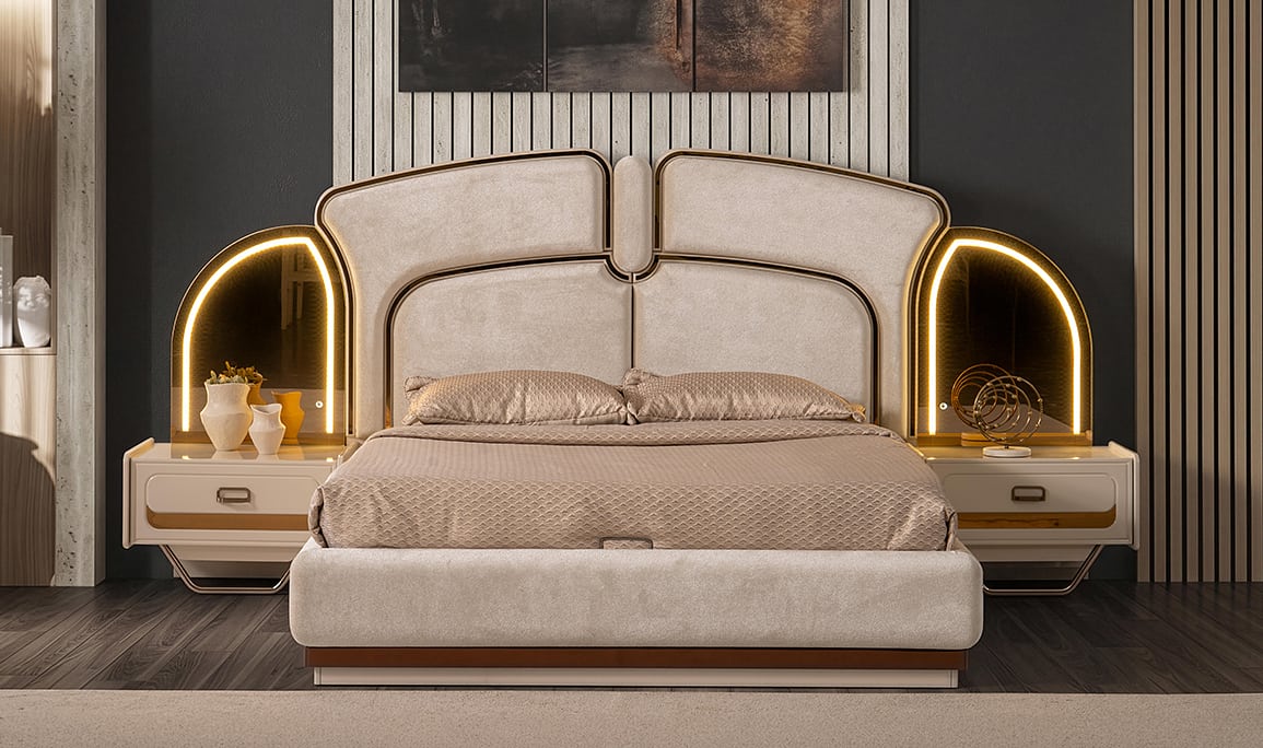 Medusa Home Mobilya - Latte Luxury Köşe Yatak Odası