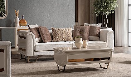 Medusa Home Mobilya - Latte Luxury Üçlü Koltuk